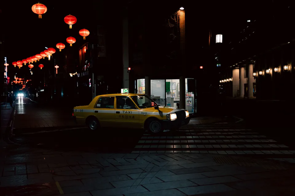 Cinematic night street.