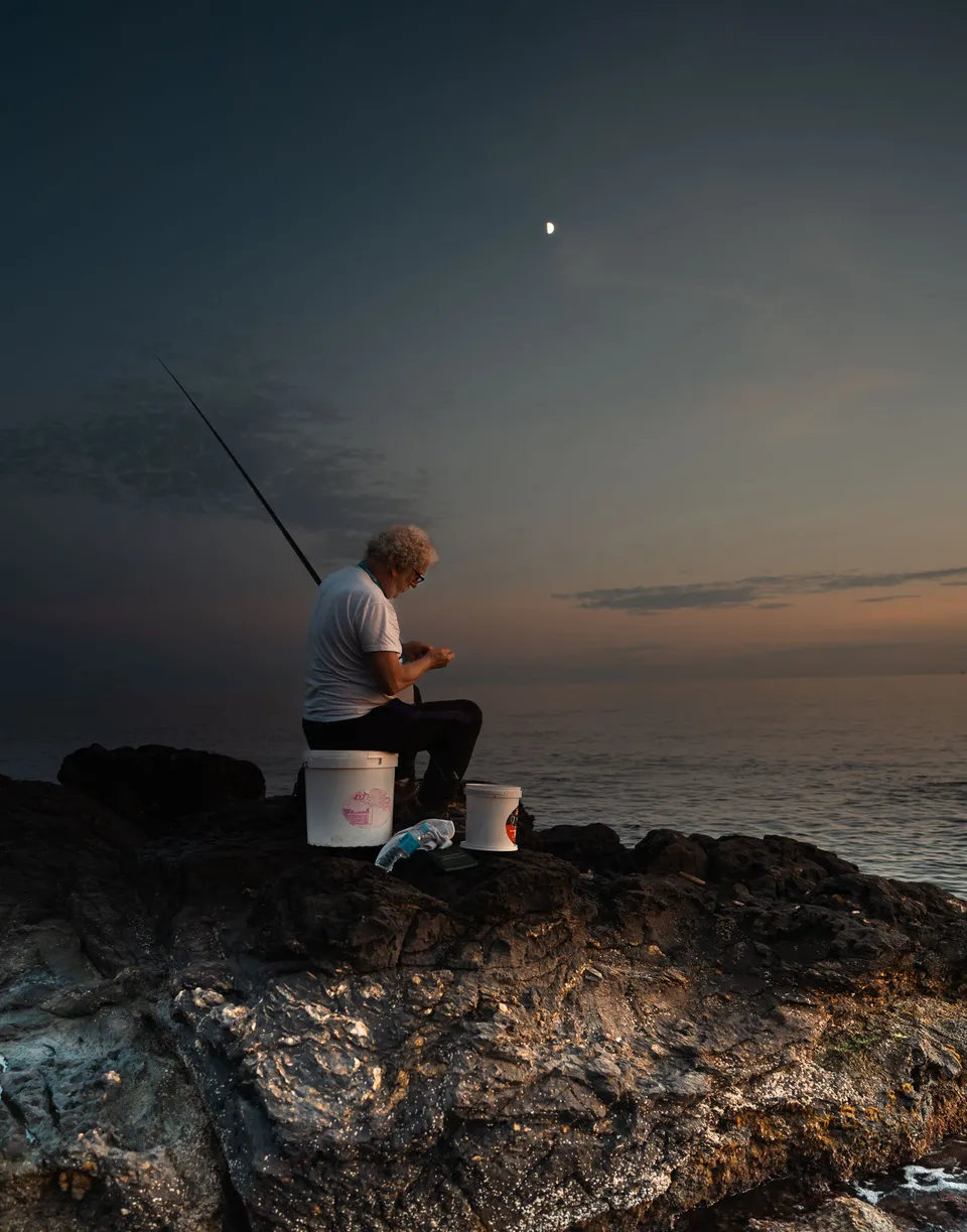 Fishing the Moon, fine-art print.